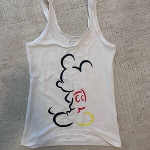 White Tank Top with Cartoon Graphic